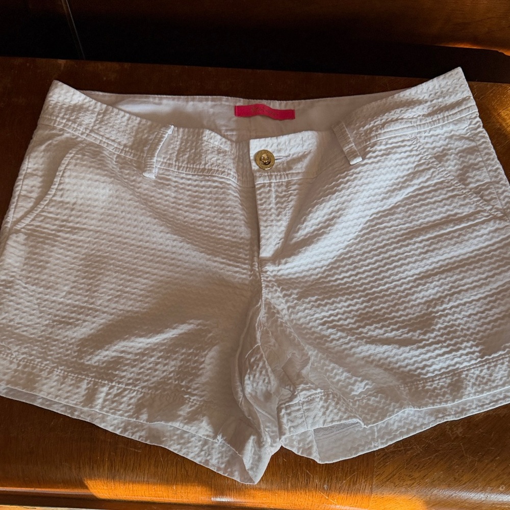 Lilly Pulitzer White Textured Shorts